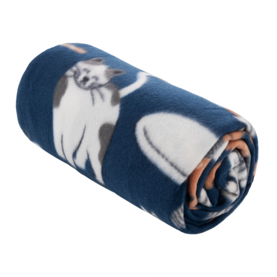 Плед ARDESTO Fleece 130×160см, 100% полиэстер, котики, синий