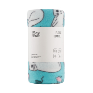 Fleece blanket ARDESTO 130x160cm, 100% polyester, cats, blue