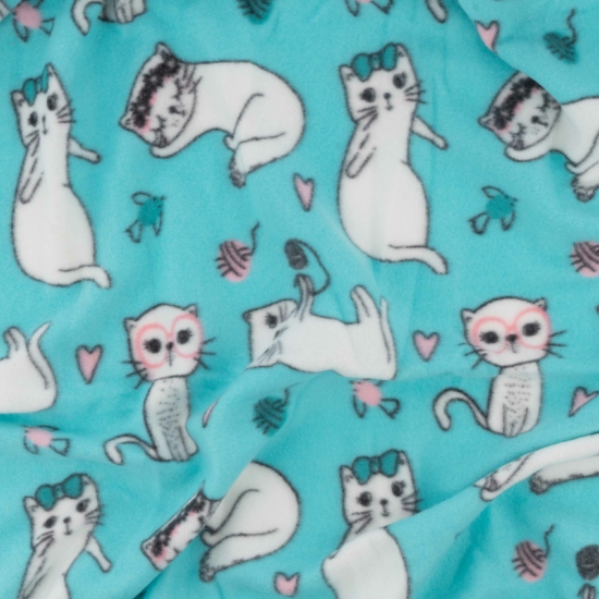 Плед ARDESTO Fleece 130×160см, 100% полиэстер, котики, голубой