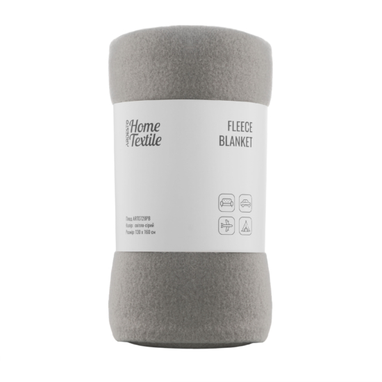 Fleece blanket ARDESTO 130x160cm, 100% polyester, light grey