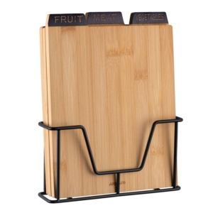 Cutting board set with stand ARDESTO Midori, 3pcs, 23.5х7.5х27cm, bamboo, metal