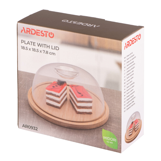 Plate with lid ARDESTO Midori, 18.5x1x7.8cm, bamboo, plastic