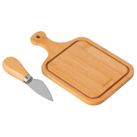 Набір для подачі сиру ARDESTO Midori, 2 предмети, 19х11х0.8см, бамбук, нержавіюча сталь