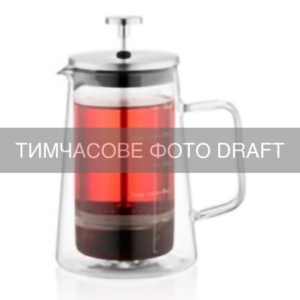 Double wall french press ARDESTO Black Mars 650ml, borosilicate glass, stainless steel, transparent