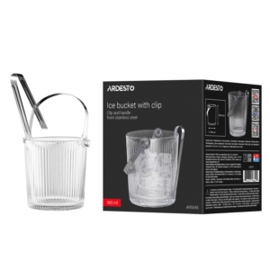 Ice bucket with clip ARDESTO Iceberg 980ml, glass, transparent