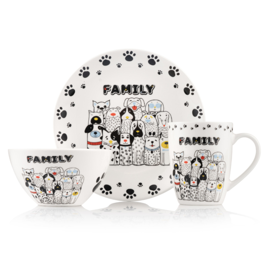 Set of dishes ARDESTO Family 3pcs, new bone china