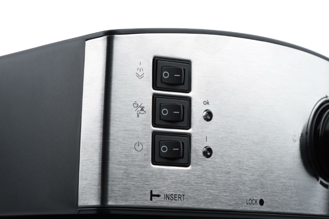 Coffee maker ARDESTO carob Steel Collection 1.6l, ground, hand capuchino maker, silver-black