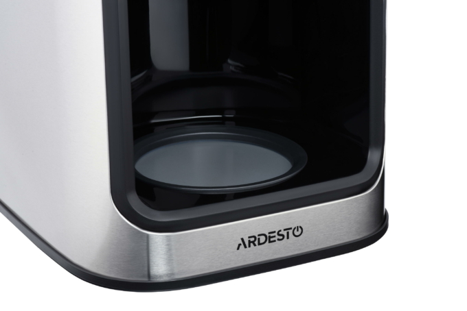 Coffee maker ARDESTO drip Steel Collection 1.2l, ground + beans, display, silver-black