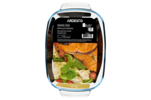Baking pan ARDESTO Black Mars 34.4x22x6cm, borosilicate glass, rectangular, transparent