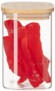 Банка для хранения Ardesto Midori 500мл, стекло, бамбук, квадратная, прозрачный