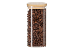 Jar ARDESTO Midori 700ml, glass, bamboo, square, transparent