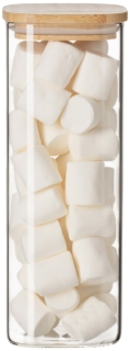Банка для хранения ARDESTO Midori 1000мл, стекло, бамбук, квадратная, прозрачный