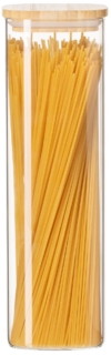 Банка для хранения ARDESTO Midori 1300мл, стекло, бамбук, квадратная, прозрачный