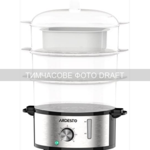 Food steamer ARDESTO 800W, bowl-3.4/3.4/3.4L, water tank -1L, mechanical control, 3 tiers, plastic, black