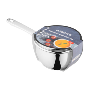 Saucepan with glass lid ARDESTO Gemini Lucca, 1.6l, stainless steel