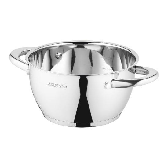 Кастрюля со стеклянной крышкой ARDESTO Gemini Lucca, 2.3л, нержавеющая сталь