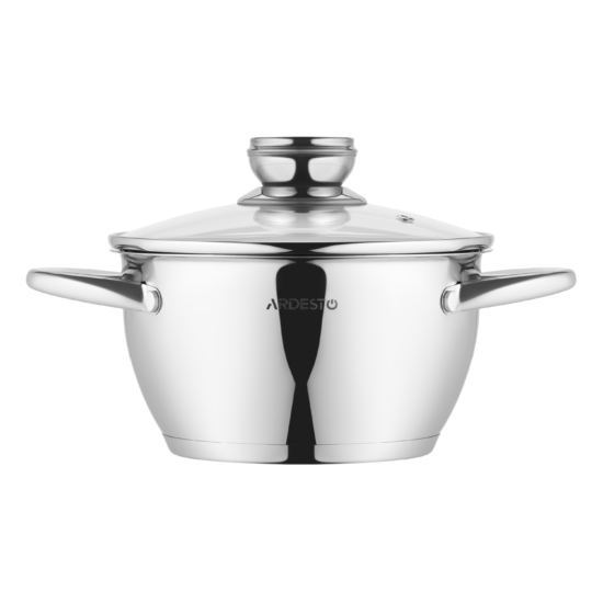 Кастрюля со стеклянной крышкой ARDESTO Gemini Lucca, 2.3л, нержавеющая сталь