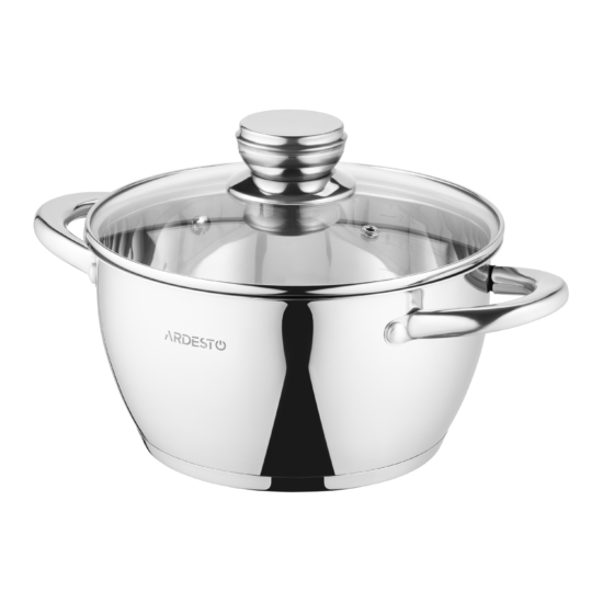 Кастрюля со стеклянной крышкой ARDESTO Gemini Lucca, 3.2л, нержавеющая сталь