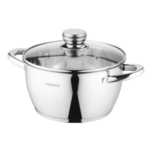 Casserole with glass lid ARDESTO Gemini Lucca, 4.2l, stainless steel