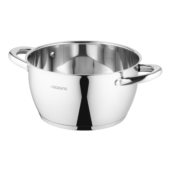 Кастрюля со стеклянной крышкой ARDESTO Gemini Lucca, 4.2л, нержавеющая сталь