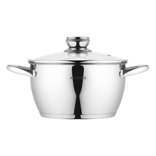 Кастрюля со стеклянной крышкой ARDESTO Gemini Lucca, 4.2л, нержавеющая сталь