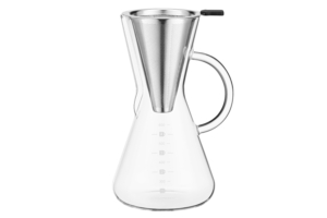 Кемекс для заваривания кофе с фильтром ARDESTO Black Mars 600мл, боросиликатное стекло, нержавеющая сталь, прозрачный