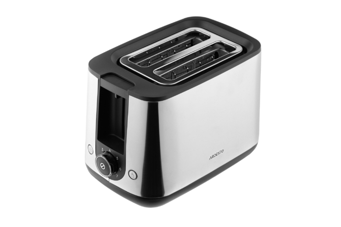 Toaster ARDESTO Steel Collection 800W, metal/plastic, silver-black