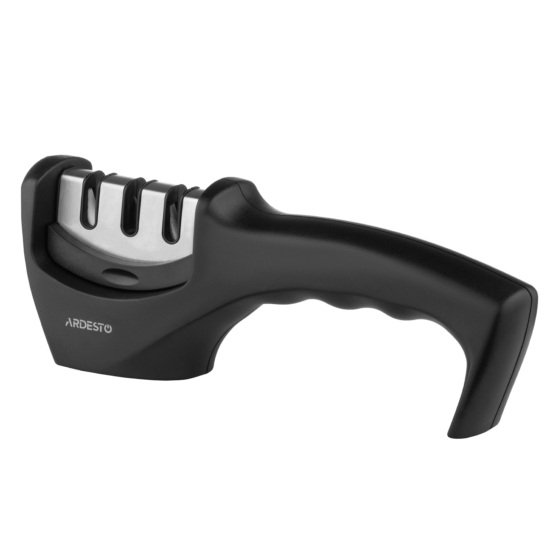 Knife sharpener ARDESTO Gemini, 20.5×5.5×7.5cm, tugston alloy, plastic, black