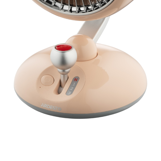 Table fan ARDESTO AviaFan FT-F3600BG desktop, 12cm, rechargeable, backlight, USB-A Type-C, beige