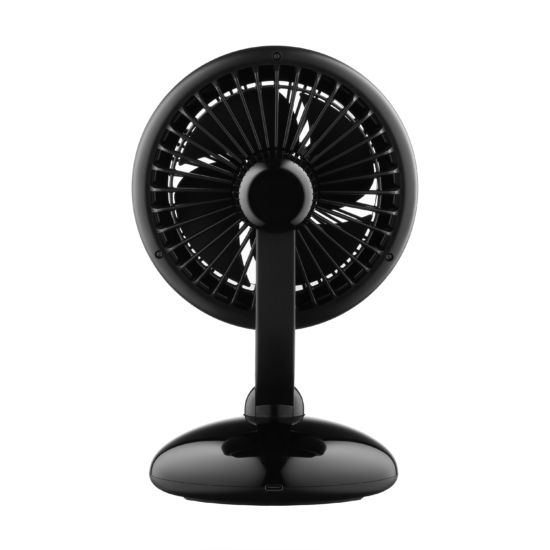 Table fan ARDESTO AviaFan FT-F3600BL desktop, 12cm, rechargeable, backlight, USB-A Type-C, black