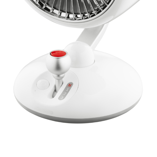 Table fan ARDESTO AviaFan FT-F3600W desktop, 12cm, rechargeable, backlight, USB-A Type-C, white