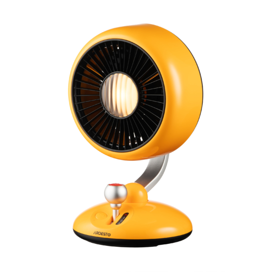 Table fan ARDESTO AviaFan FT-F3600Y desktop, 12cm, rechargeable, backlight, USB-A Type-C, yellow