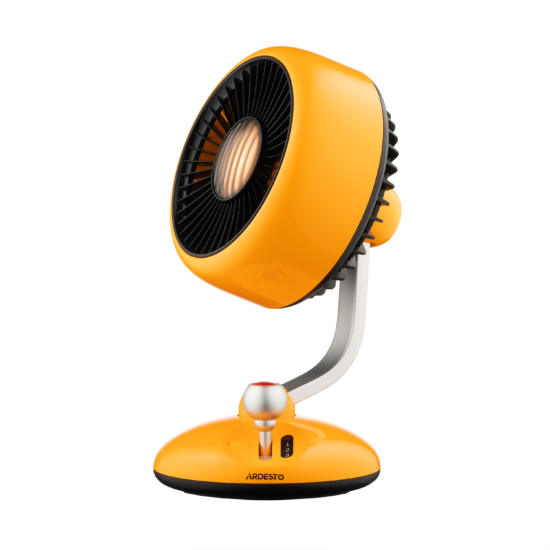 Table fan ARDESTO AviaFan FT-F3600Y desktop, 12cm, rechargeable, backlight, USB-A Type-C, yellow