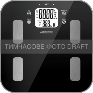 Scales for floor ARDESTO, 180kg, AAAx3 included, glass, black