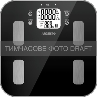 Ваги ARDESTO підлогові, 180кг, AAAx3 в комплекті, скло, чорні