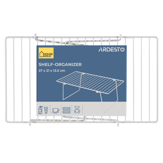 Полка-органайзер ARDESTO 37x21x13.5см, металл, белый