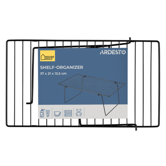 Полка-органайзер ARDESTO 37x21x13.5см, металл, черный