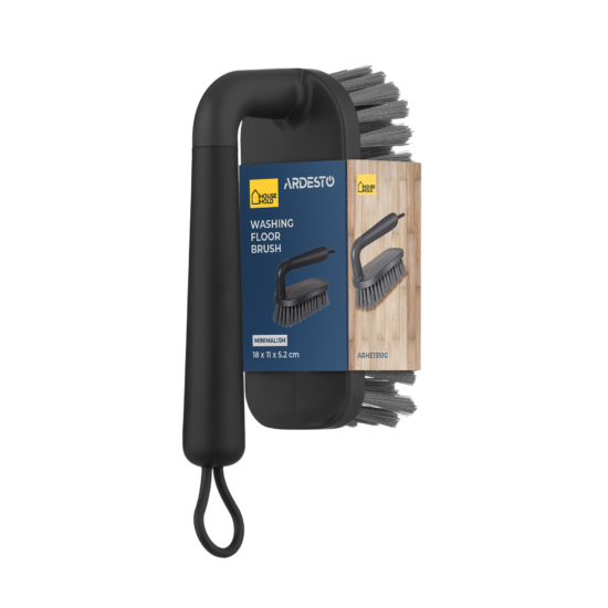 Щетка для мытья пола ARDESTO Minimalism 18х11×5.2см, пластик, серый темный