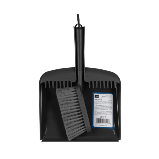Cleaning set dustpan and brush ARDESTO Minimalism 36×22.5×5.5cm, plastic, dark grey