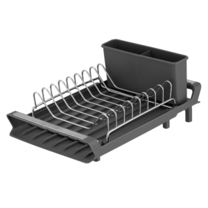 Сушилка для посуды с подставкой ARDESTO Minimalism 46.5×19.5×9.5см, пластик, xромированное железо, сталь, серый темный