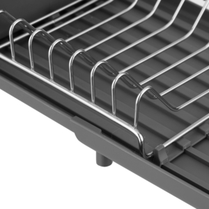 Сушилка для посуды с подставкой ARDESTO Minimalism 46.5×19.5×9.5см, пластик, xромированное железо, сталь, серый темный