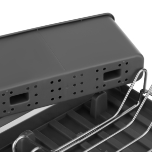 Сушилка для посуды с подставкой ARDESTO Minimalism 46.5×19.5×9.5см, пластик, xромированное железо, сталь, серый темный