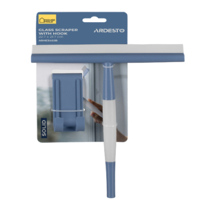 Glass scraper ARDESTO with hook 22.7х21.7cm, plastic, rubber, blue