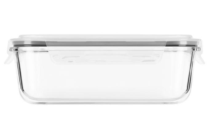 Food storage container ARDESTO Gemini 1.5l, borosilicate glass, plastic, rectangular, transparent