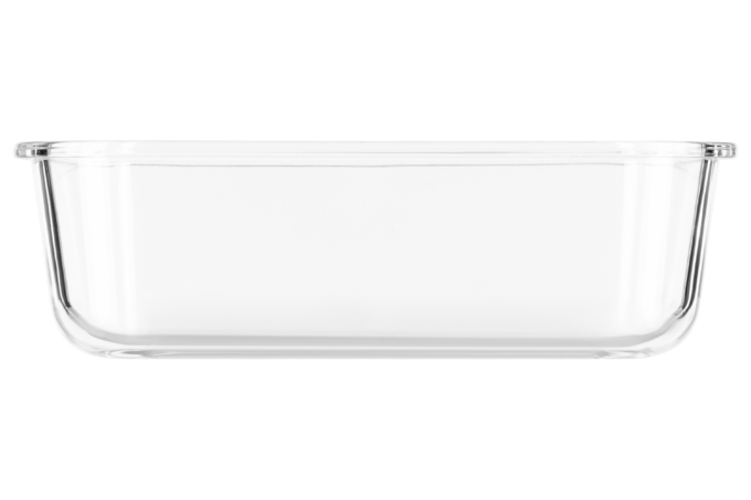 Food storage container ARDESTO Gemini 1.5l, borosilicate glass, plastic, rectangular, transparent