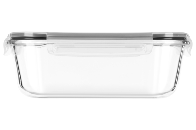 Food storage container ARDESTO Gemini 2.26l, borosilicate glass, plastic, rectangular, transparent