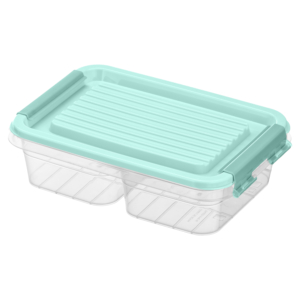Two-section food storage container ARDESTO Fresh 2×0.25l, plastic, rectangular, blue