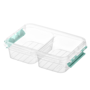 Two-section food storage container ARDESTO Fresh 2×0.25l, plastic, rectangular, blue