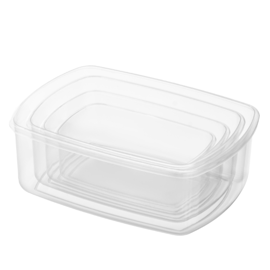 Set of food storage containers ARDESTO Fresh 0.25/0.5/0.75/1.2l, plastic, rectangular, beige