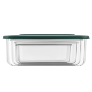Set of food storage containers ARDESTO Fresh 0.25/0.5/0.75/1.2l, plastic, rectangular, green
